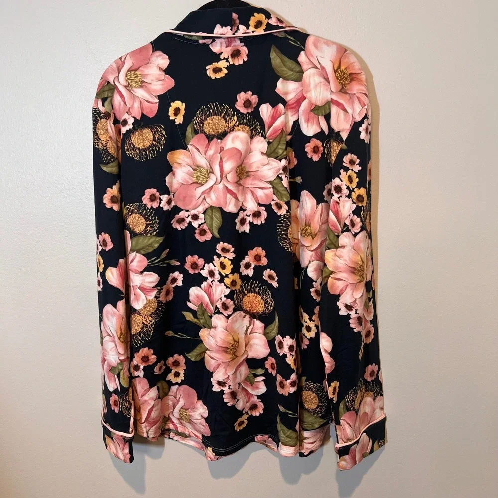 Room Service Ultra Soft‎ Floral 2 Piece Pajamas Set Shirt Pants Winter Cozy XXL - Picture 9 of 16